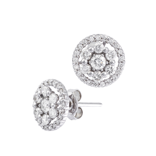 Halo Cluster Diamond Earrings