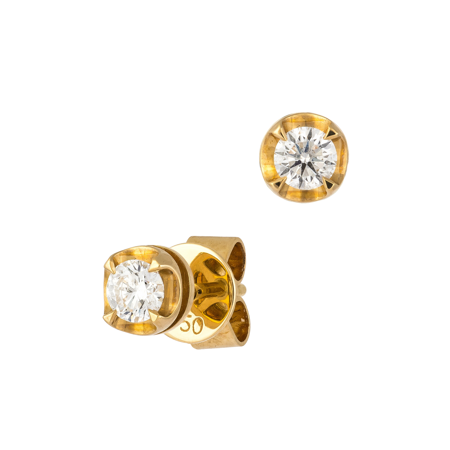 Diamond Solitaire Stud Earrings