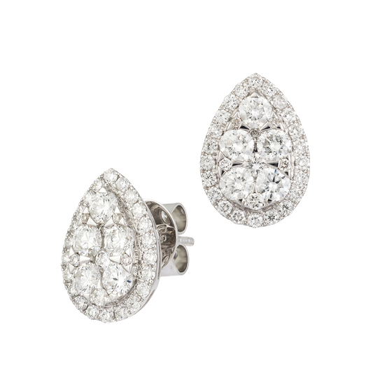 Pear shaped Diamond Stud Earrings